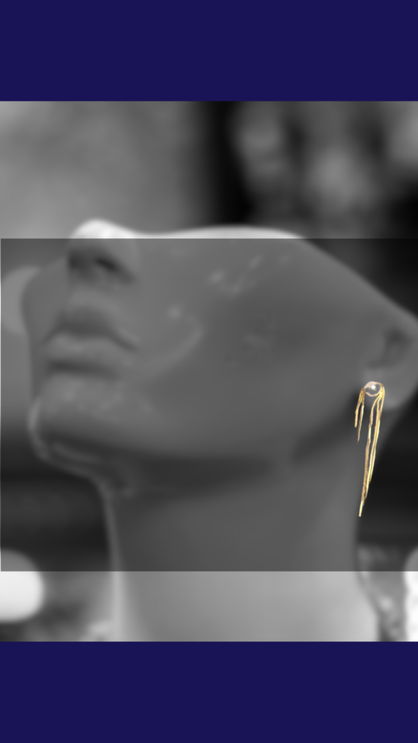 Golden hanging earring