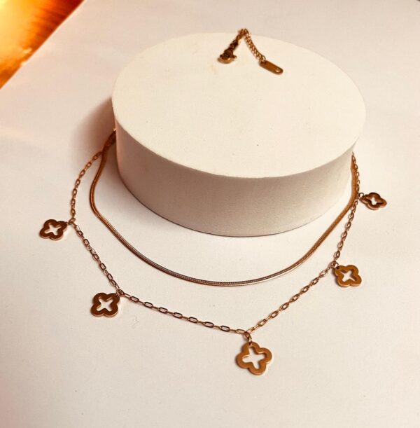 Double Layered Dangling Charms Necklace