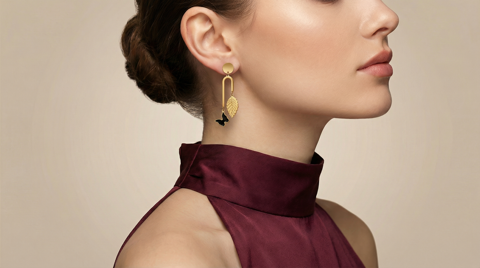 Golden dangler earrings