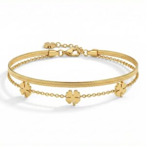 Clover Leaf Double Layered Bracelet